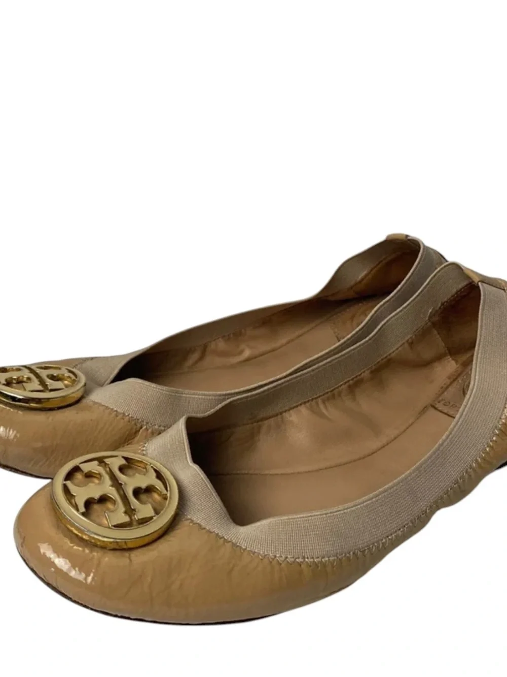 Tory burch woman’s flat shoes patent leather size 7 M.